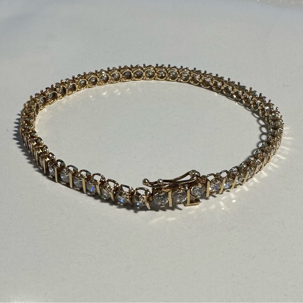 5.1 TCW - CZ tennis bracelet in 14K yellow gold